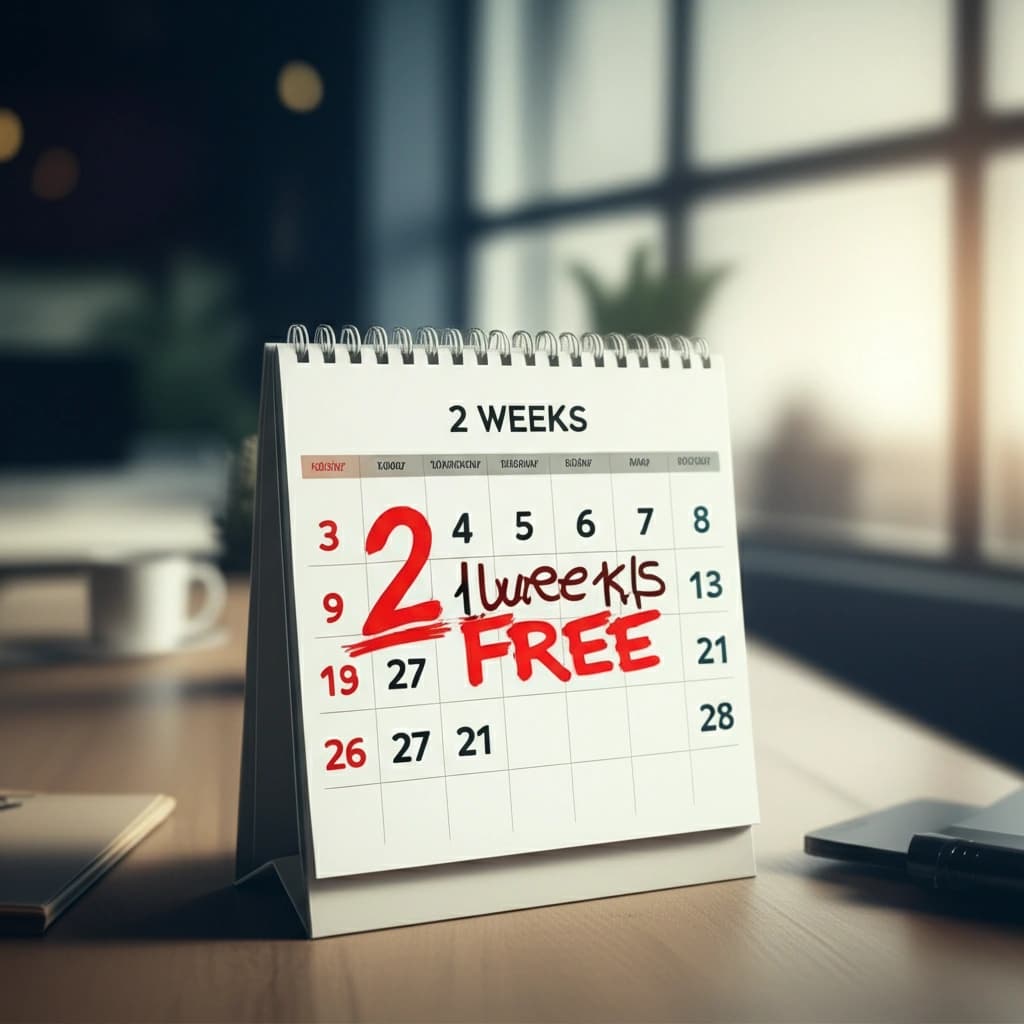 Risk-free start. Your first 2 weeks are free!